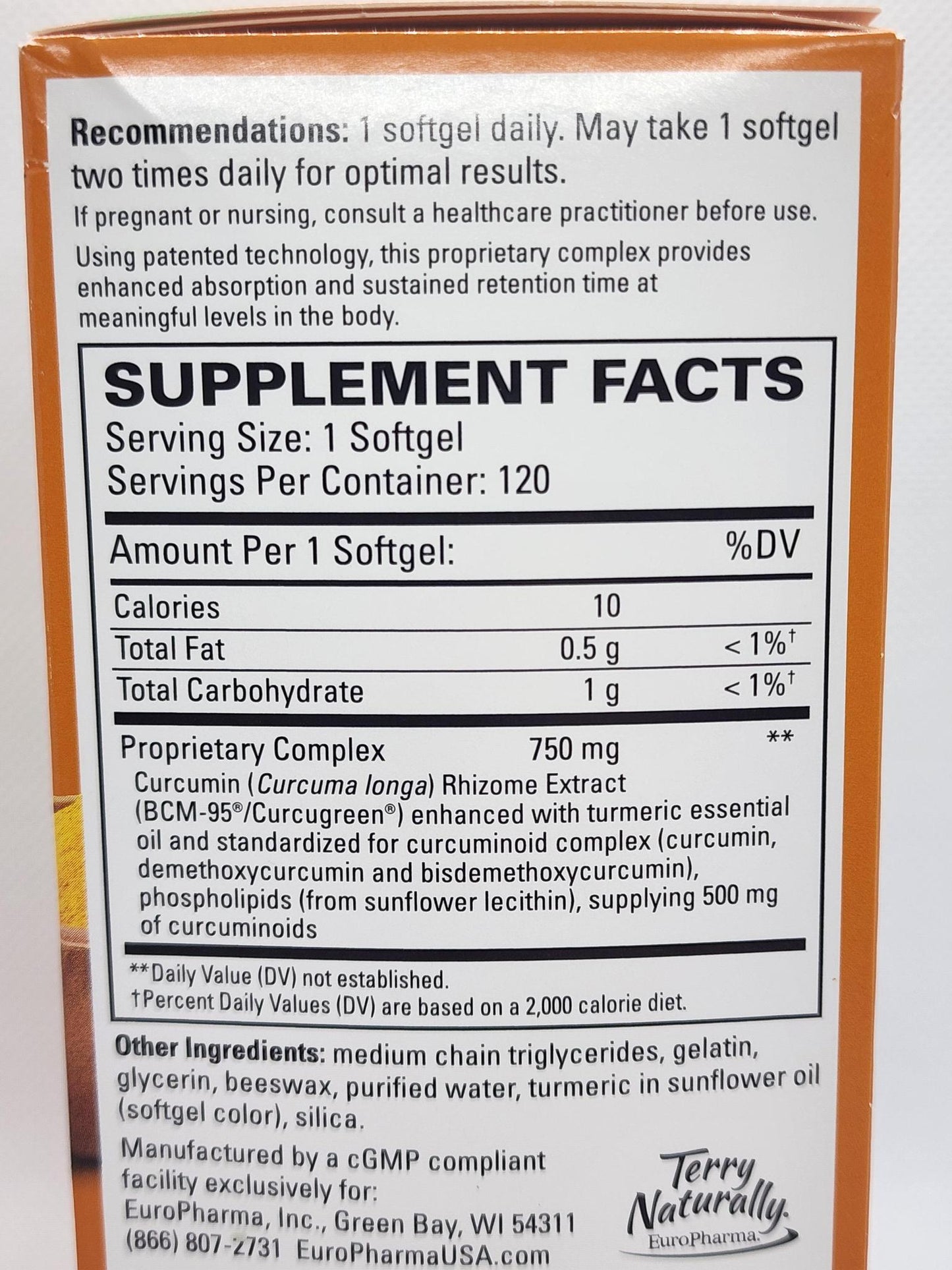 Terry Naturally CuraMed 750mg 120 softgels