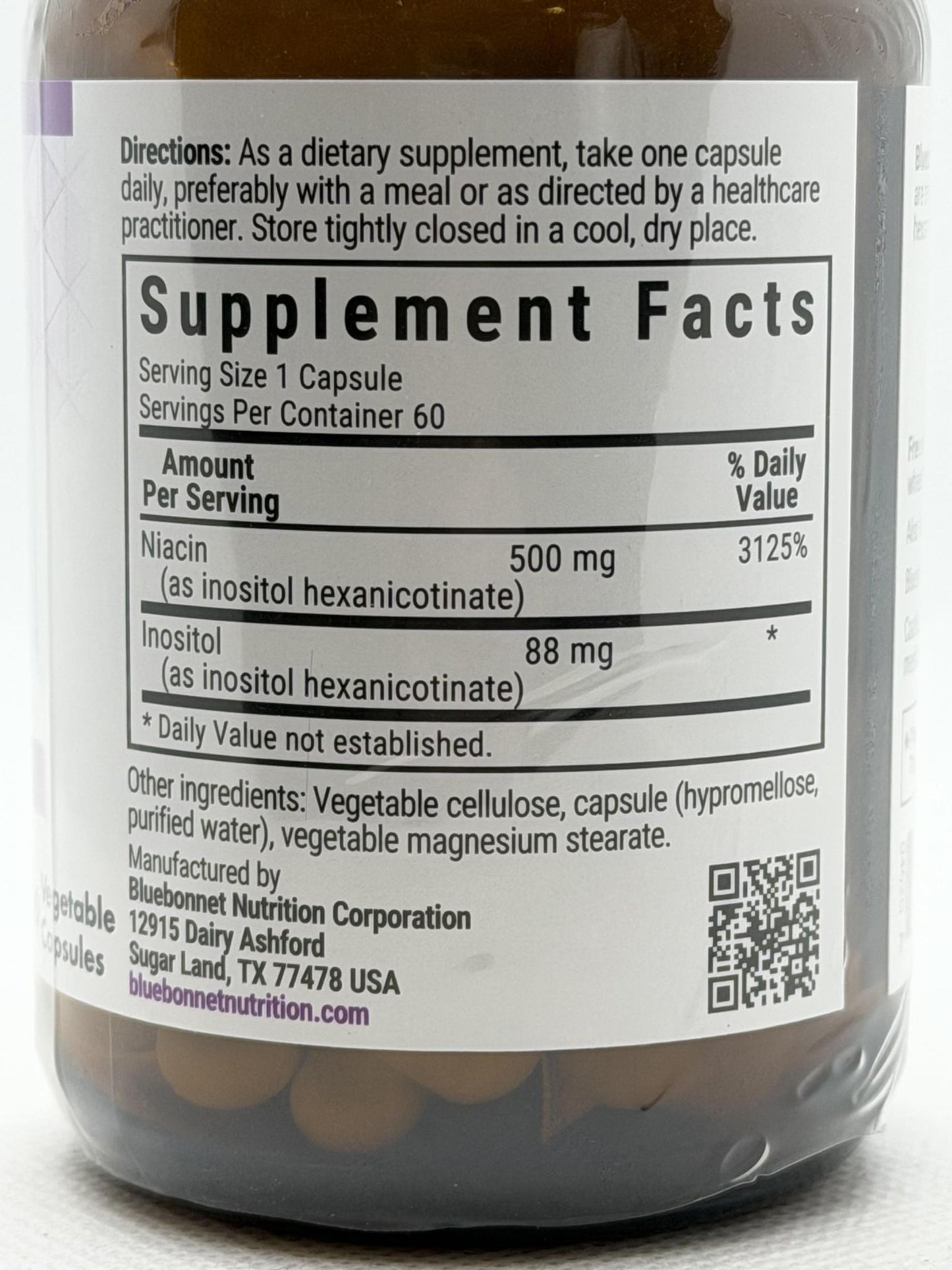 Bluebonnet Niacin, Flush-Free, 500mg 60cap