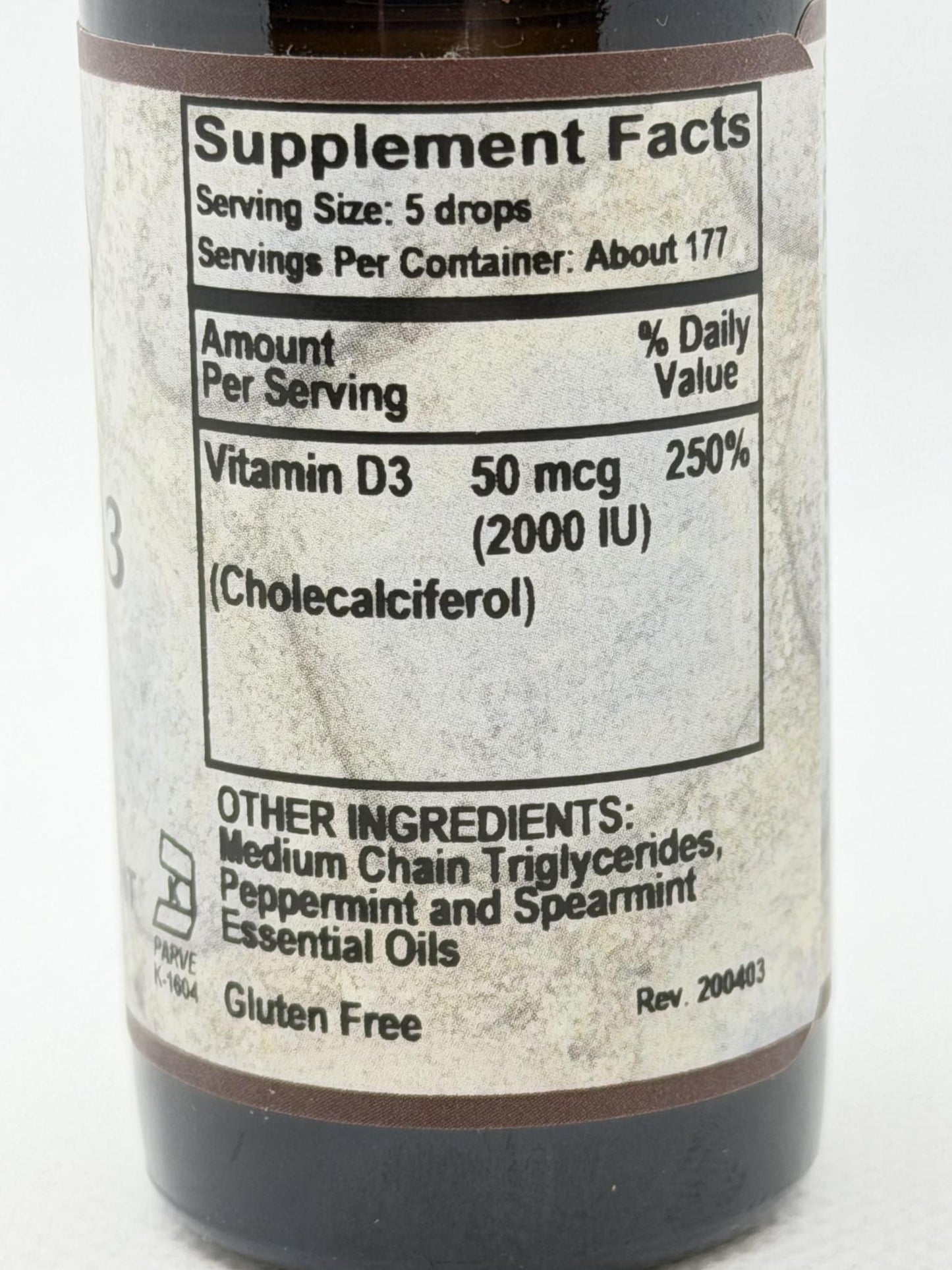Old Path's Vitamin D3 50mcg 2000iu Mint 1oz