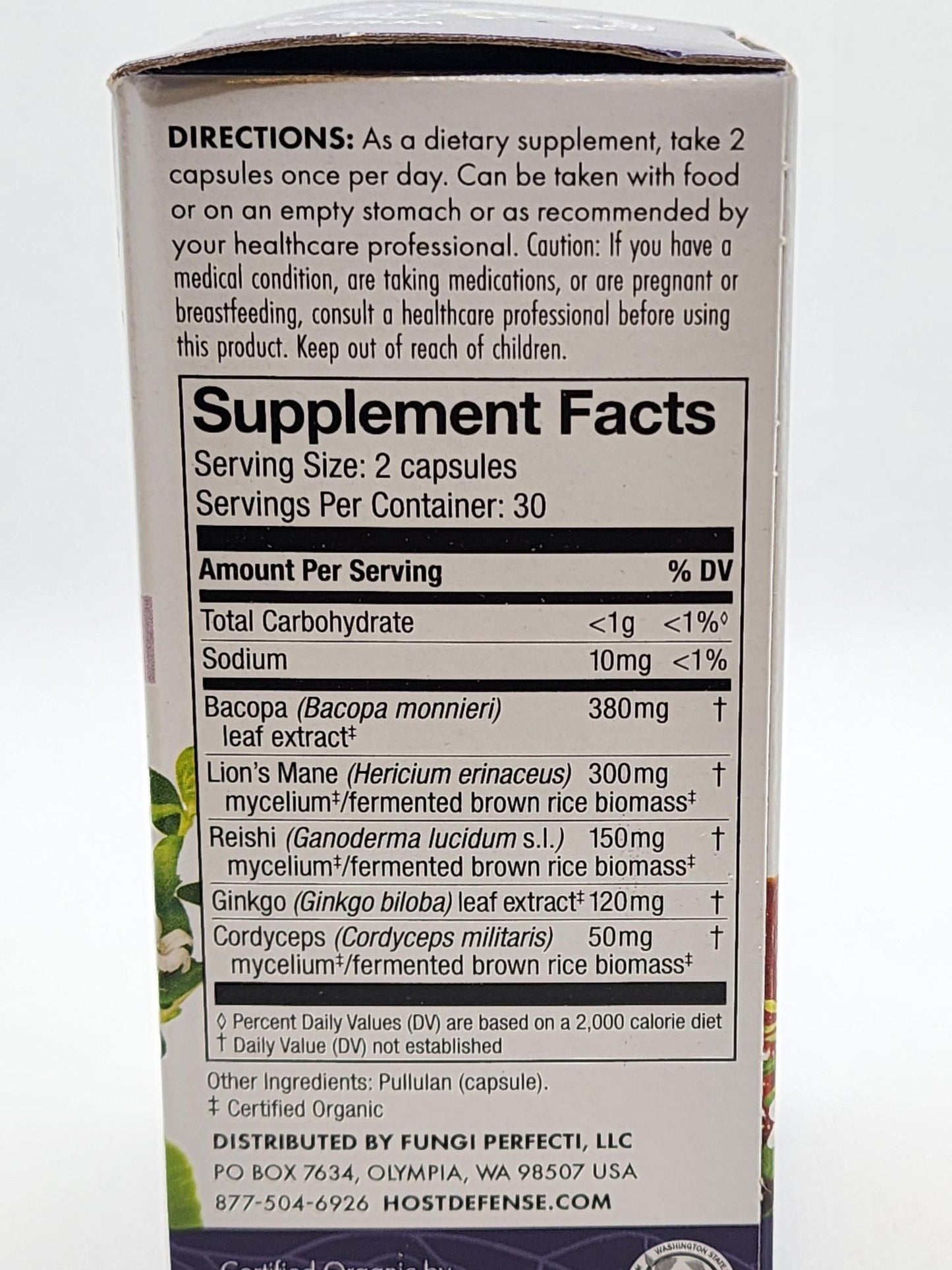 Host Defense Mushrooms, Mental Clarity Brain 60caps