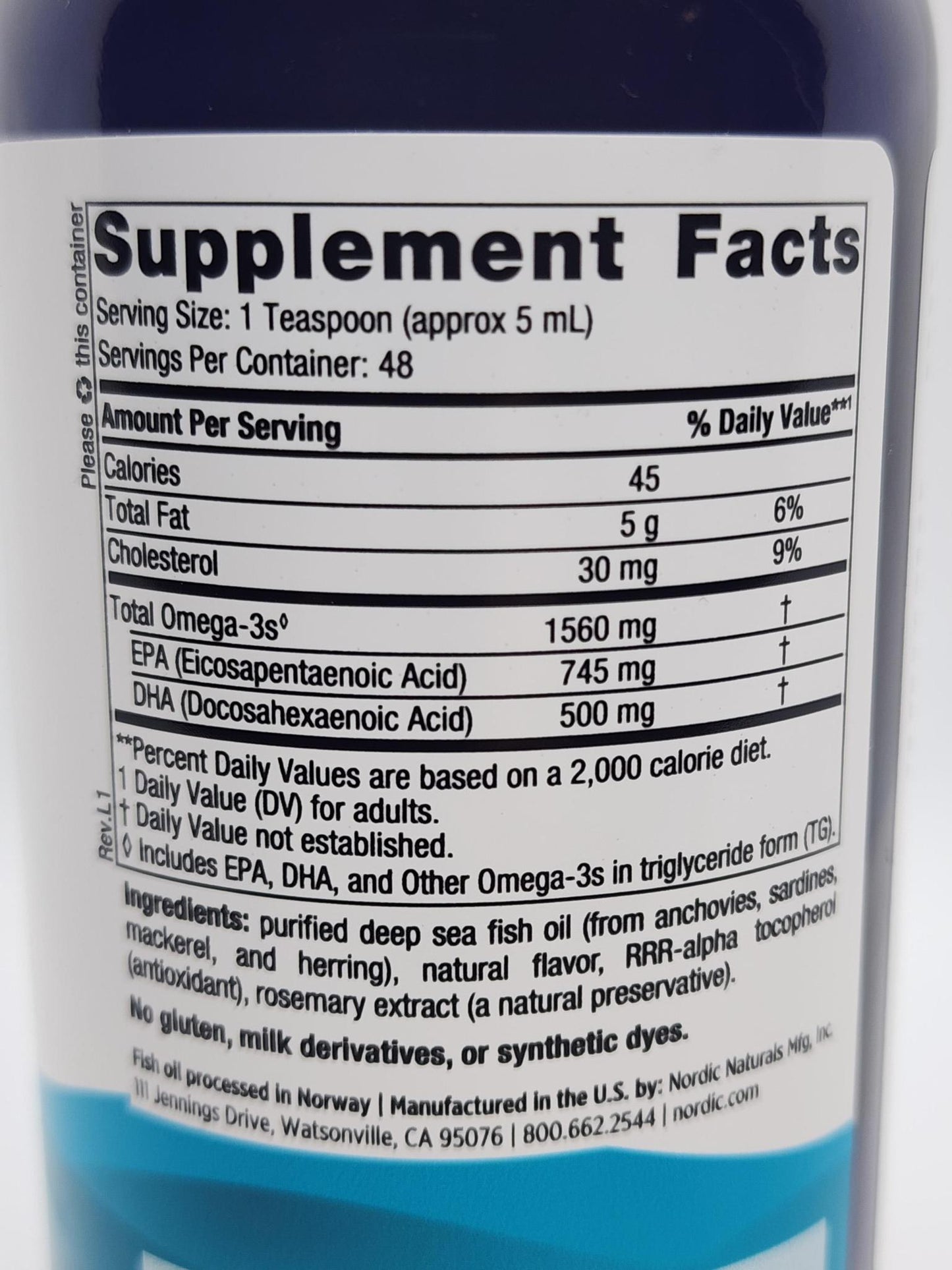 Nordic Naturals Omega 3 Liquid 8oz