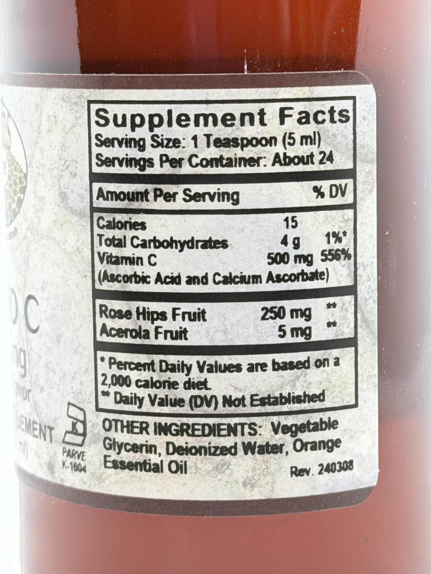 Old Paths Liquid Vitamin C 500mg, Orange, 4oz