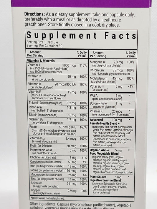 Bluebonnet Ladies One, Whole Food-based Multiple, 90vcaps