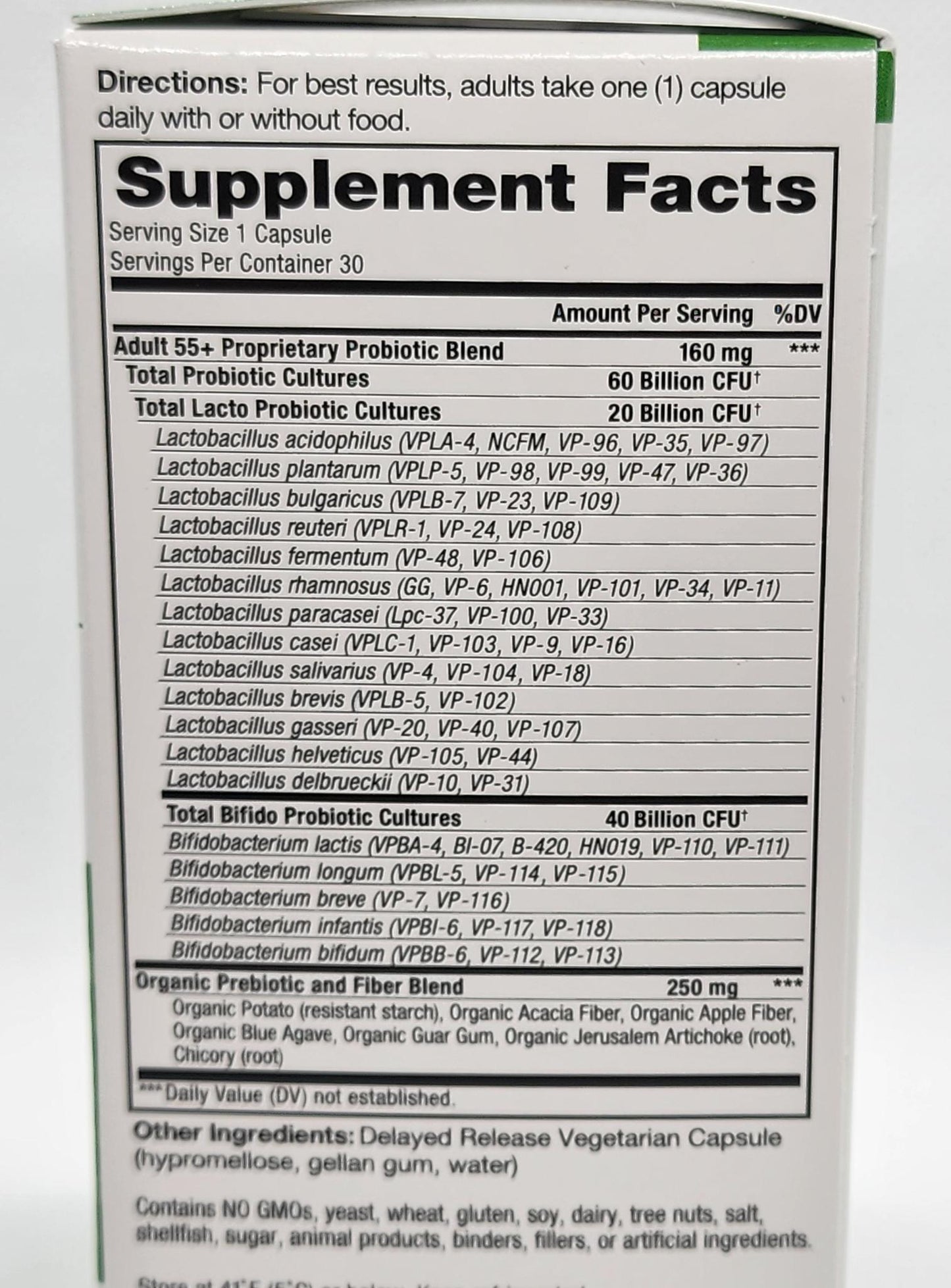 Vital Planet Flora 60/60 Probiotic, Adult 55+, 30ct