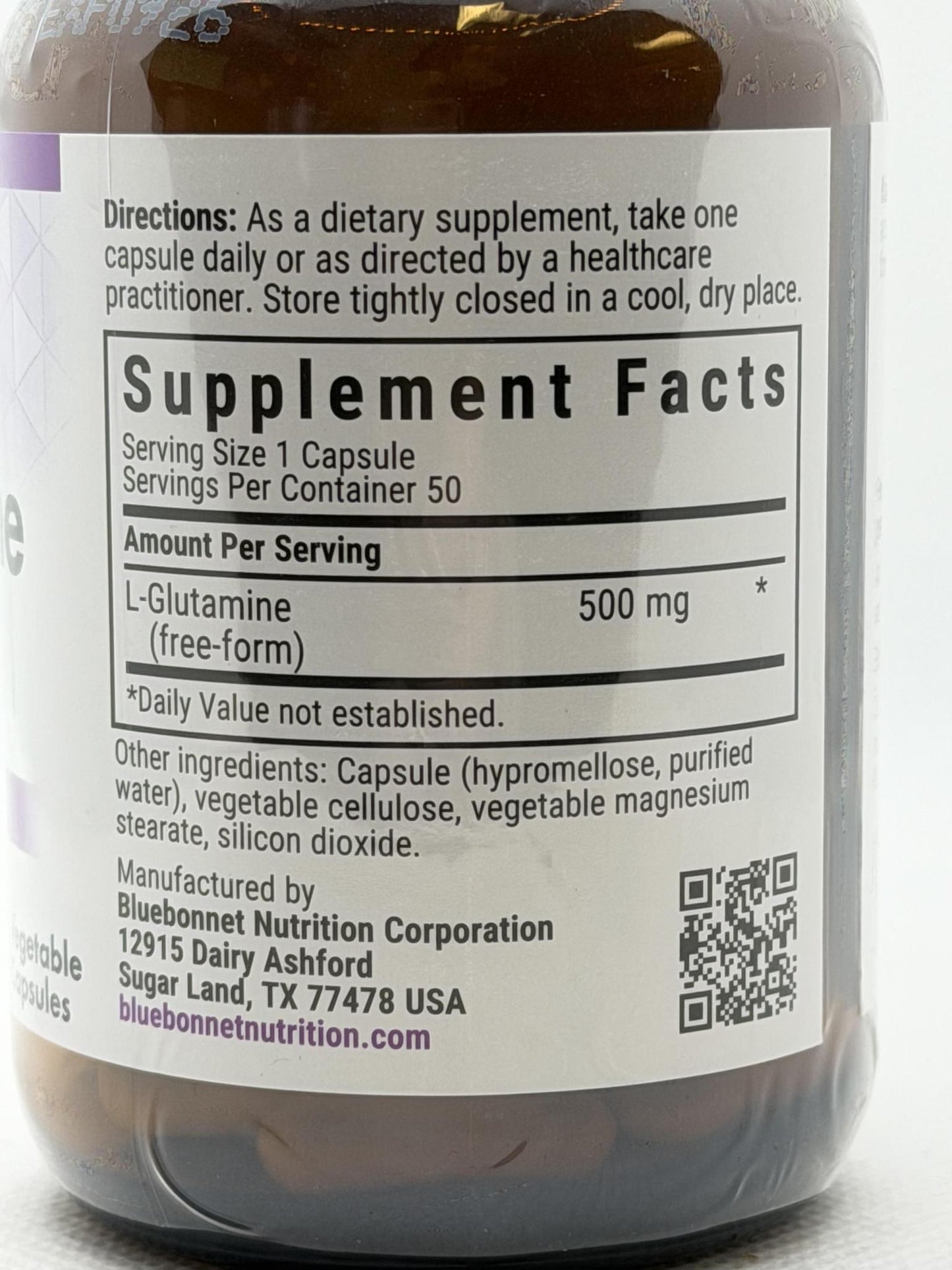 Bluebonnet Nutrition L-Glutamine 500mg 50s
