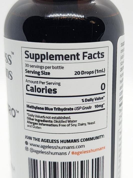 Ageless Humans Blue Nitro Methylene Blue Drops, 30ML