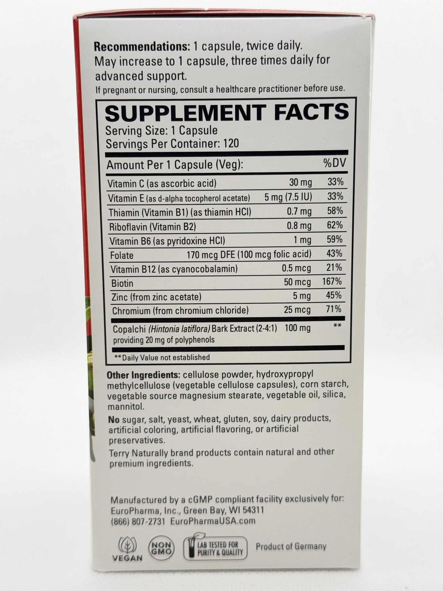 Terry Naturally Sucontral D Blood Sugar Balance 120caps
