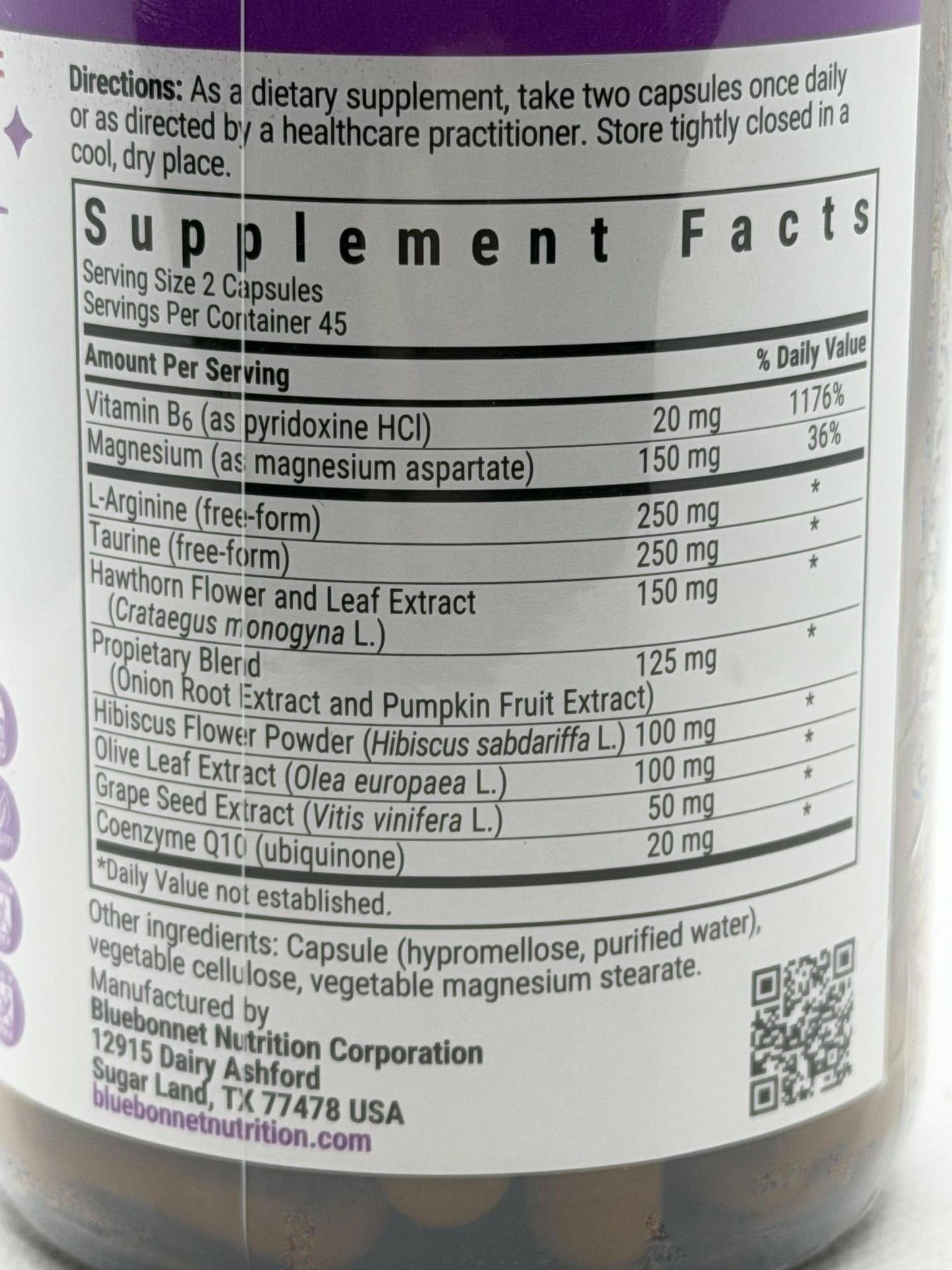 Bluebonnet Nutrition Blood Pressure Support 90caps