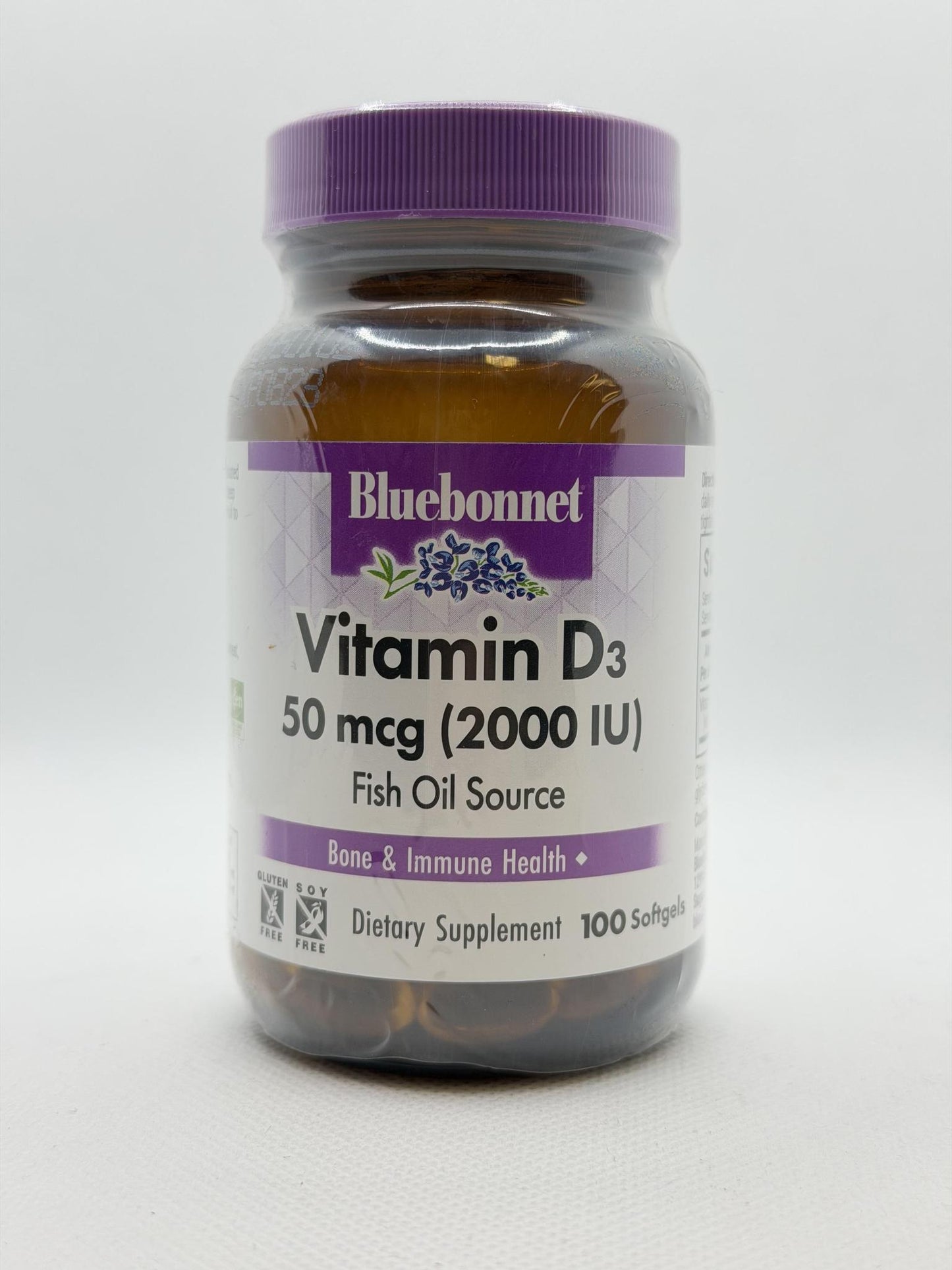 Bluebonnet Vitamin D3 2000 IU, 100 soft-gels