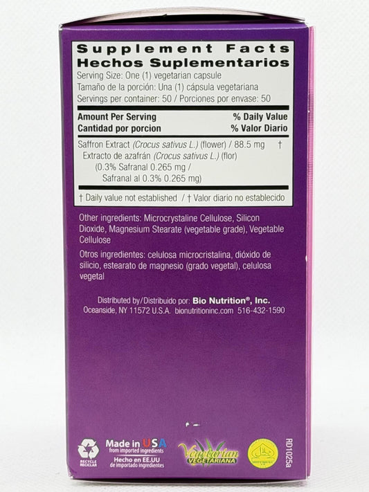 Bio Nutrition Saffron Extract 50caps