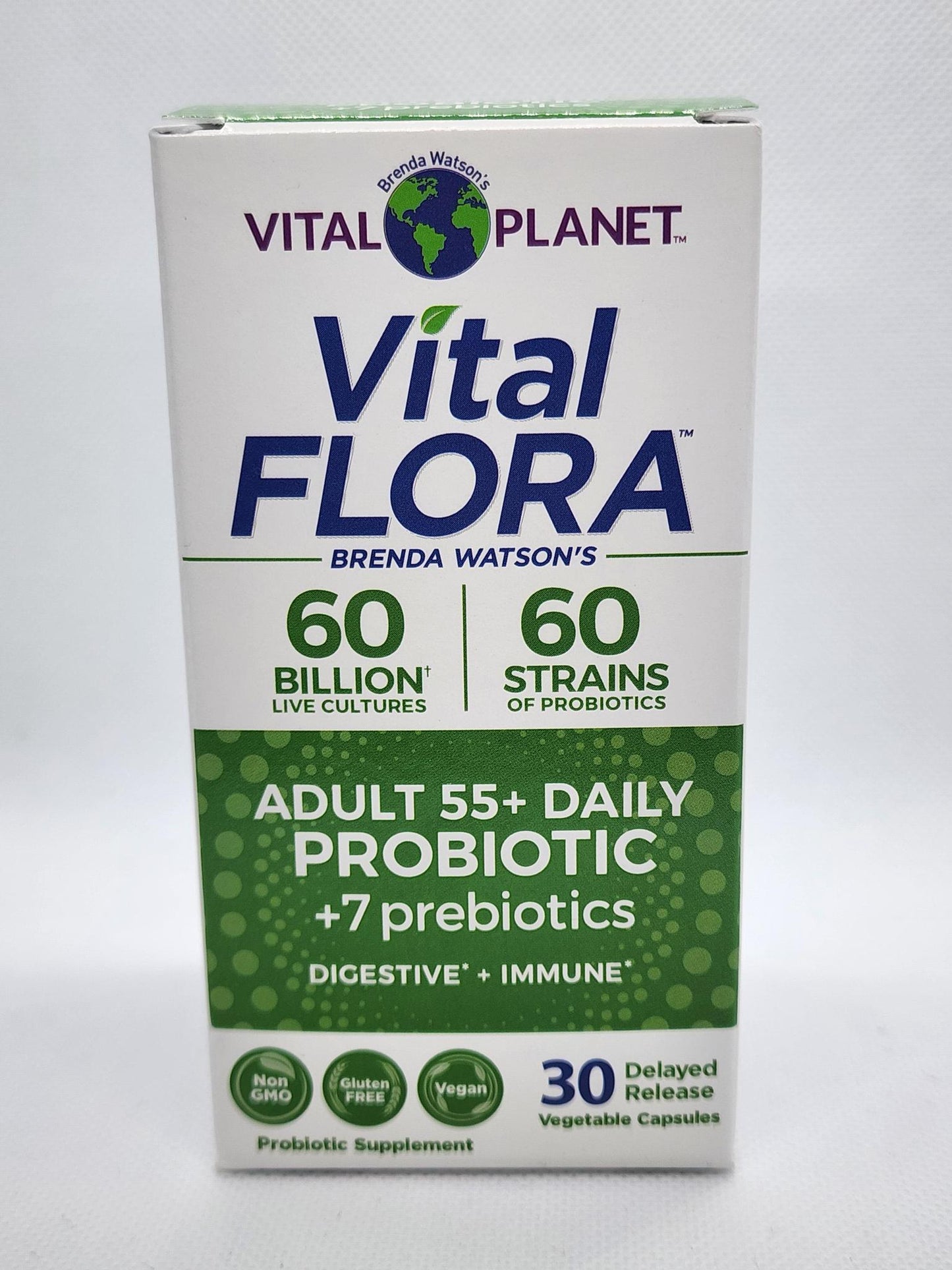 Vital Planet Flora 60/60 Probiotic, Adult 55+, 30ct
