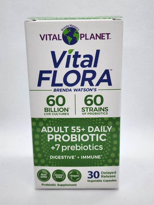 Vital Planet Flora 60/60 Probiotic, Adult 55+, 30ct