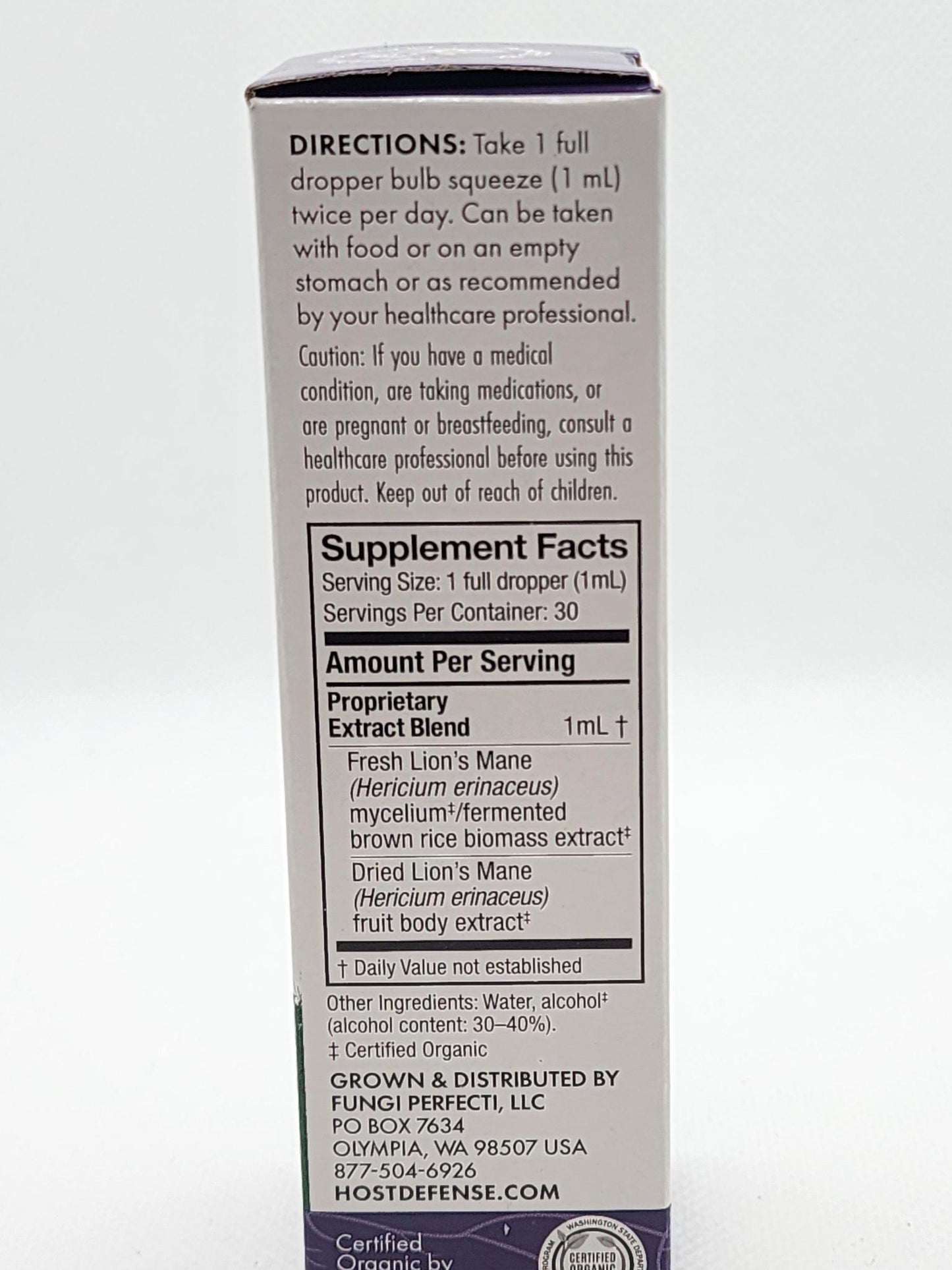 Host Defense Mushrooms, Memory And Nerve Support Lion's Mane Extract 1oz