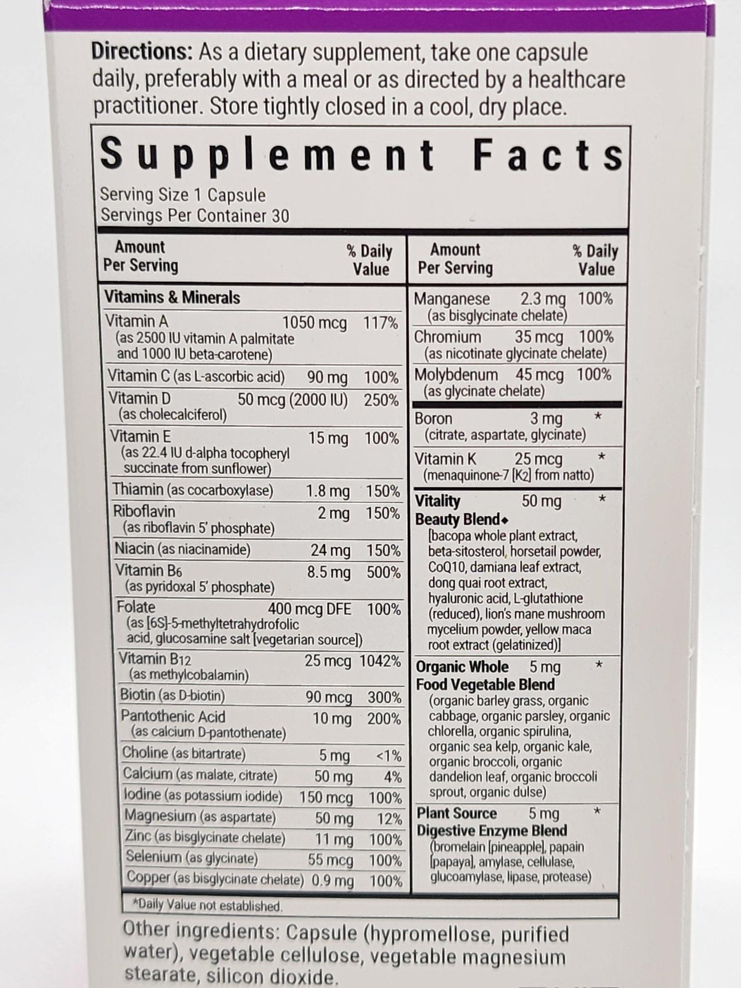 Bluebonnet Ladies One, 40+ Whole Food-based Multiple, 30vcaps