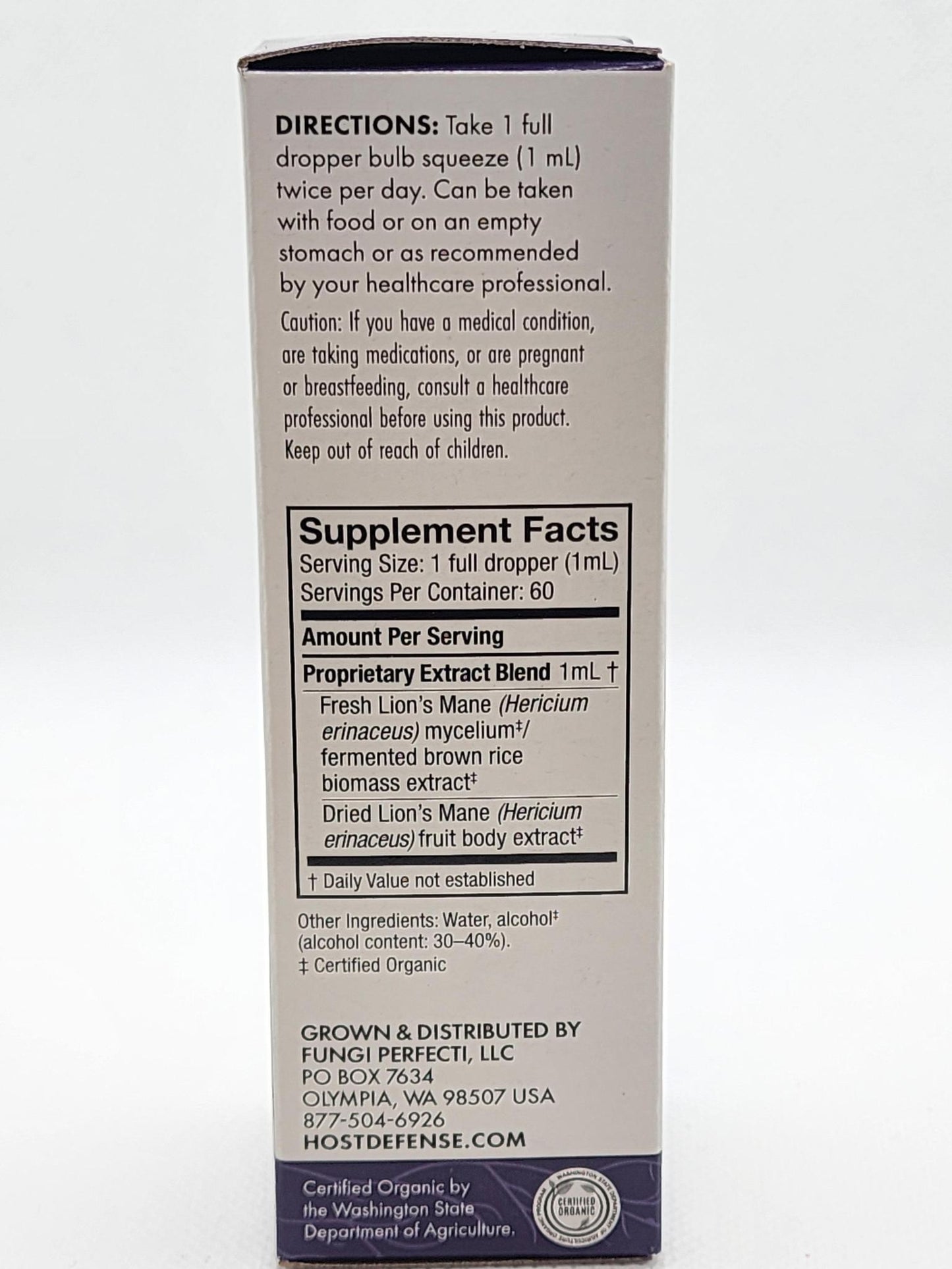 Host Defense Mushrooms, Memory And Nerve Support Lion's Mane Extract 2oz