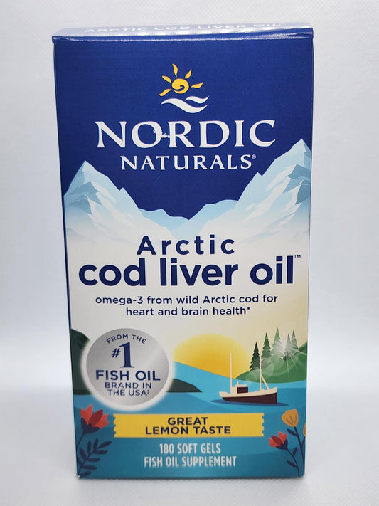 Nordic Naturals Cod Liver Oil, Lemon Caps 180ct