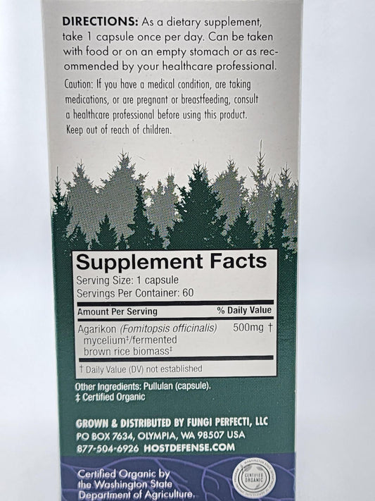 Host Defense Mushrooms Agarikon, 60 vcaps