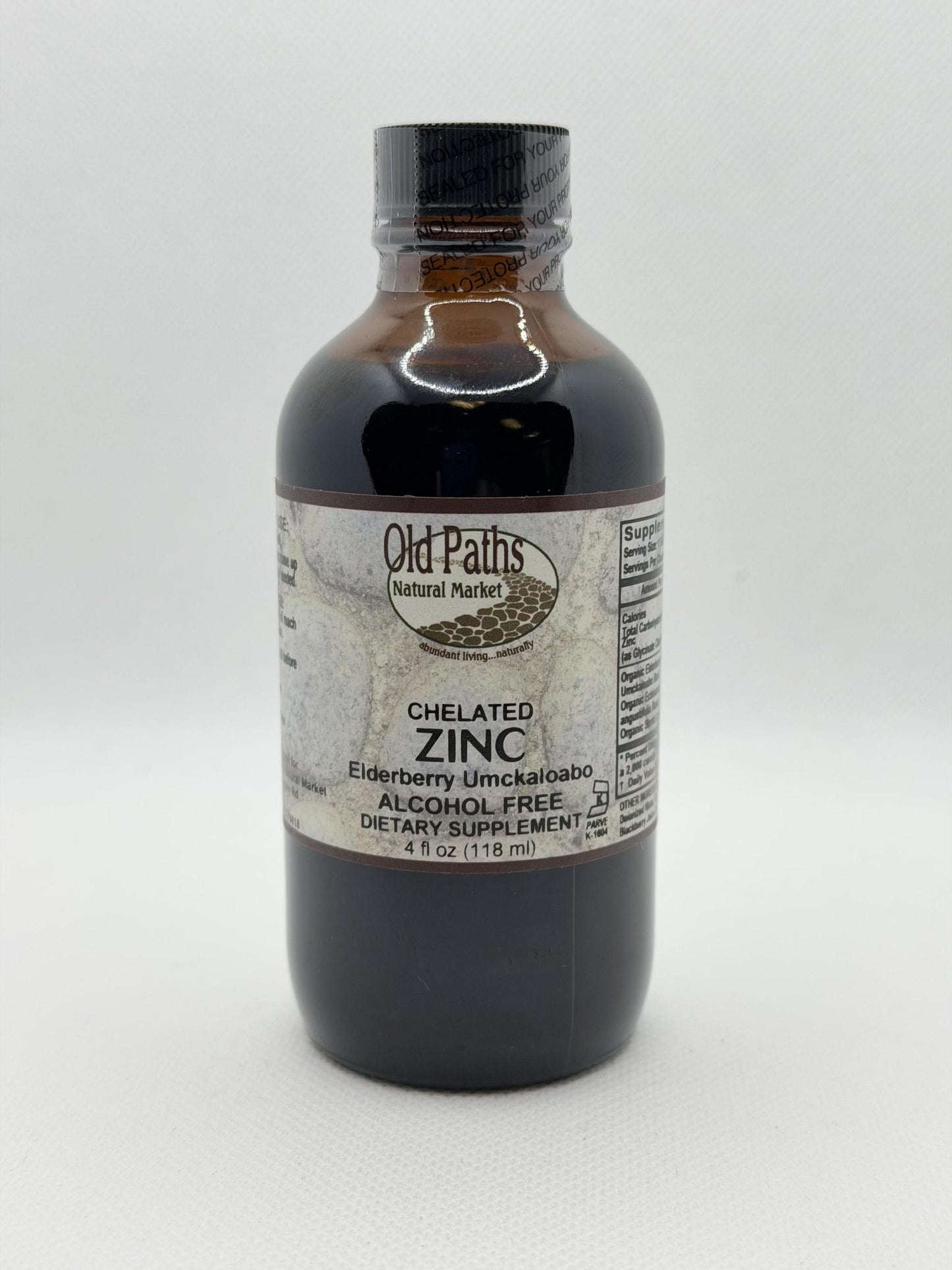 Old Paths Zinc, Elderberry and Umckaloabo Syrup 4oz