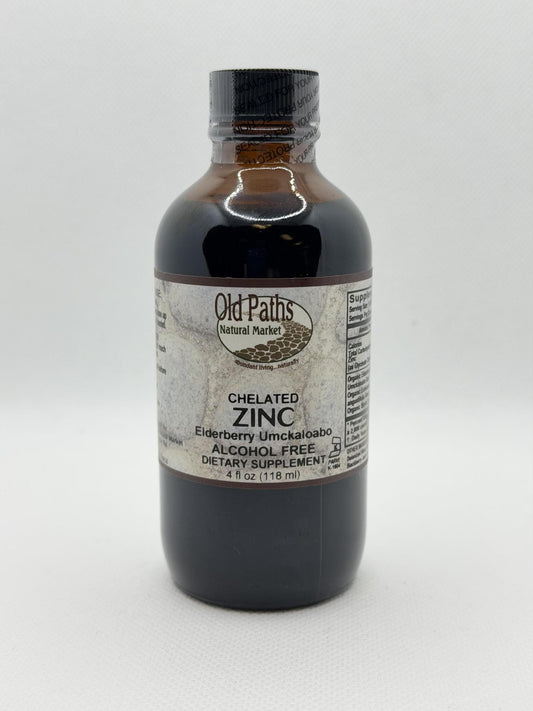 Old Paths Zinc, Elderberry and Umckaloabo Syrup 4oz