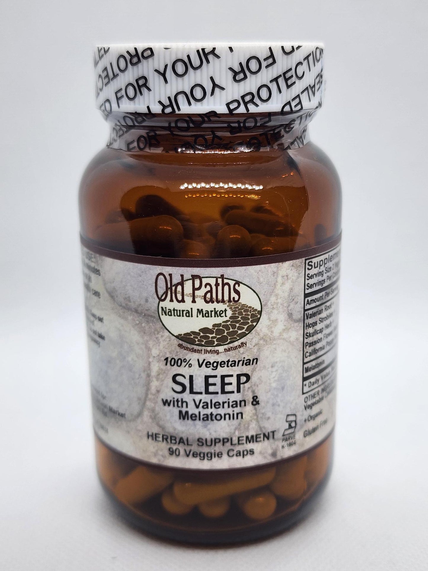 Old Paths Sleep with Valerian Melatonin, 90vcaps