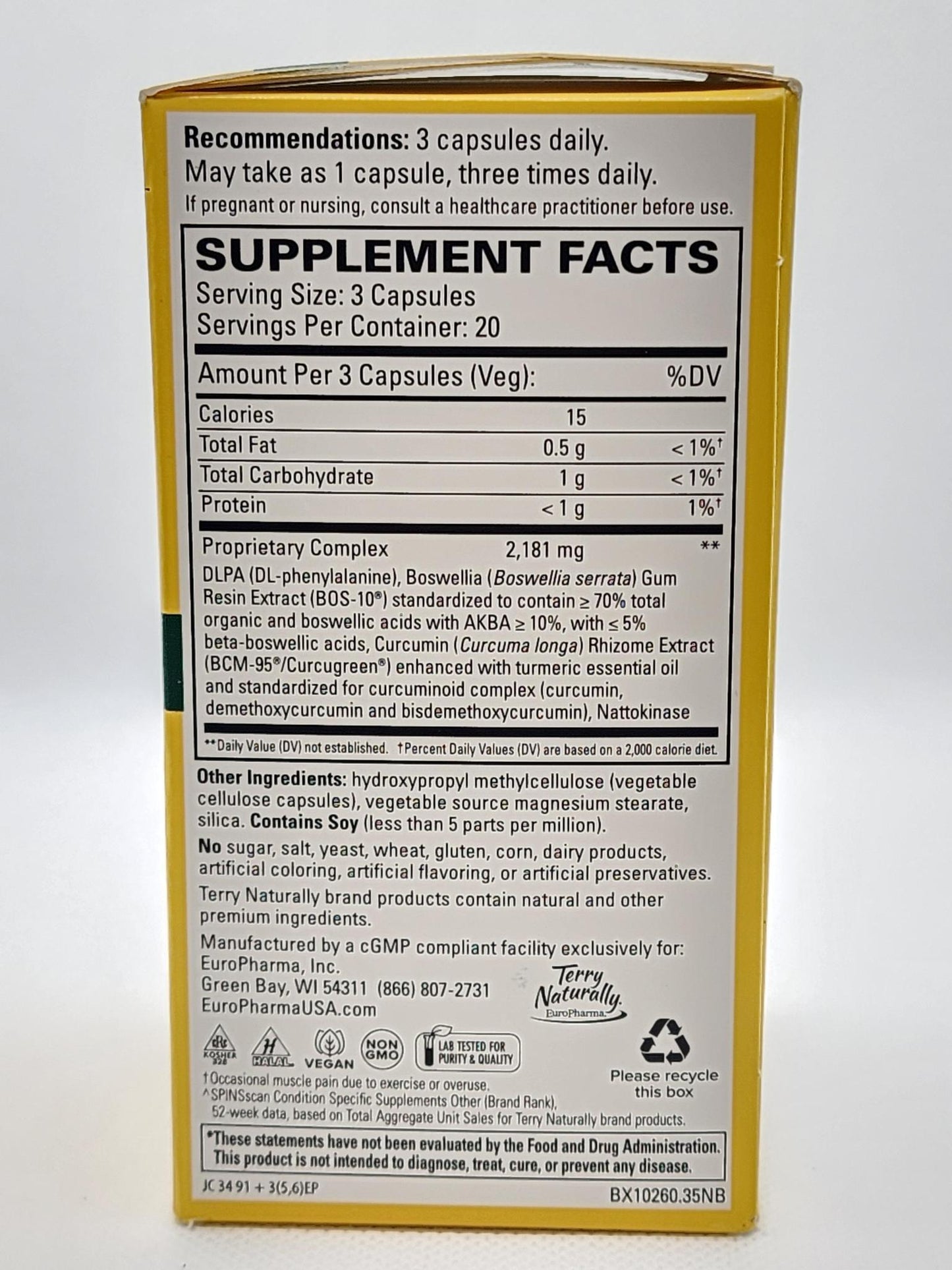 Terry Naturally Curamin Pain Relief 60 cap