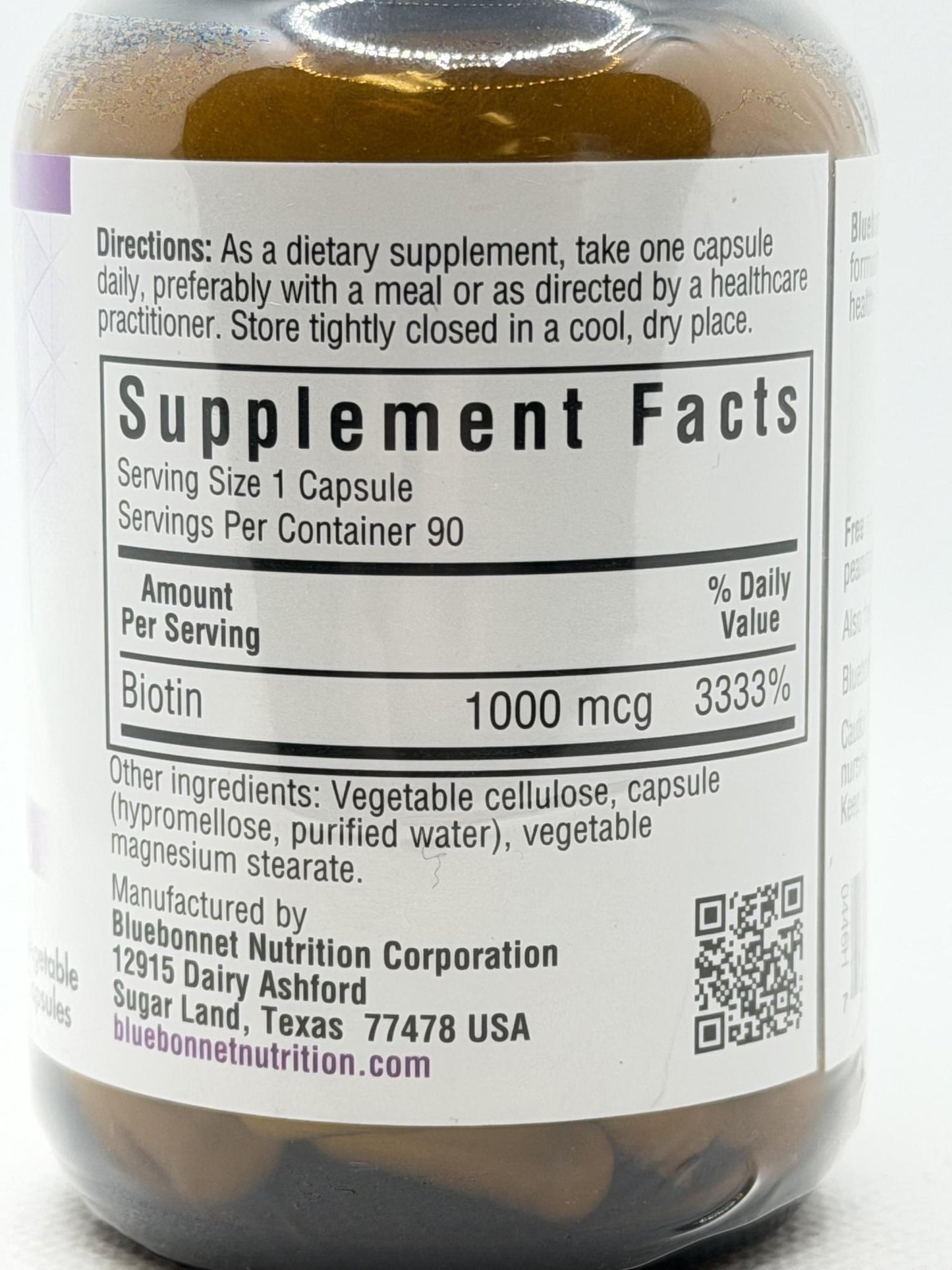 Bluebonnet Nutrition Biotin 1000mcg 90vcaps