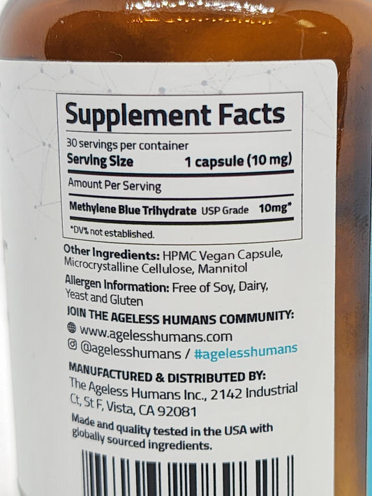 Ageless Humans Blue Nitro Methylene Blue , 30ct