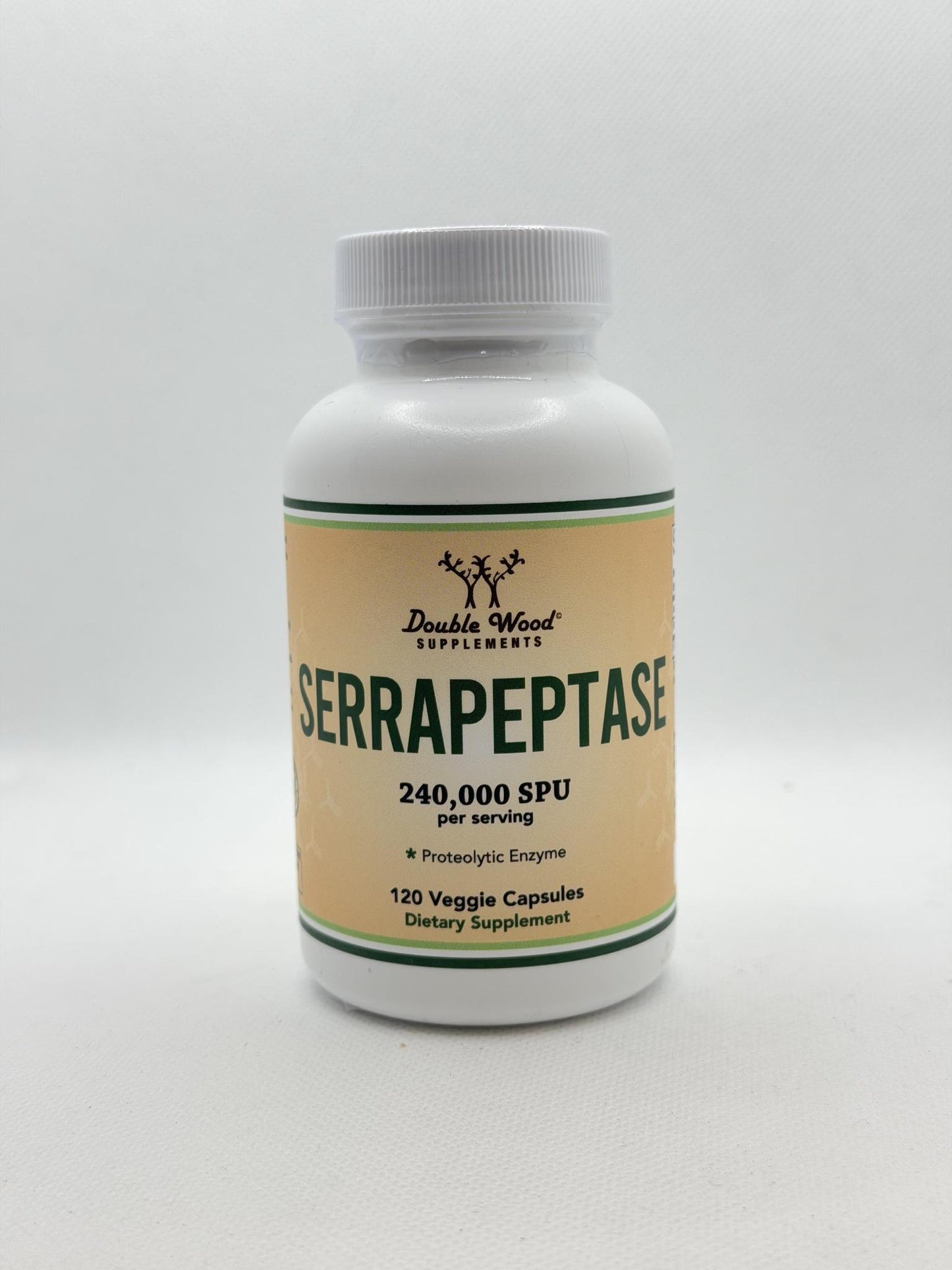 Double Wood Serrapeptase 240,000 SPU, 120caps