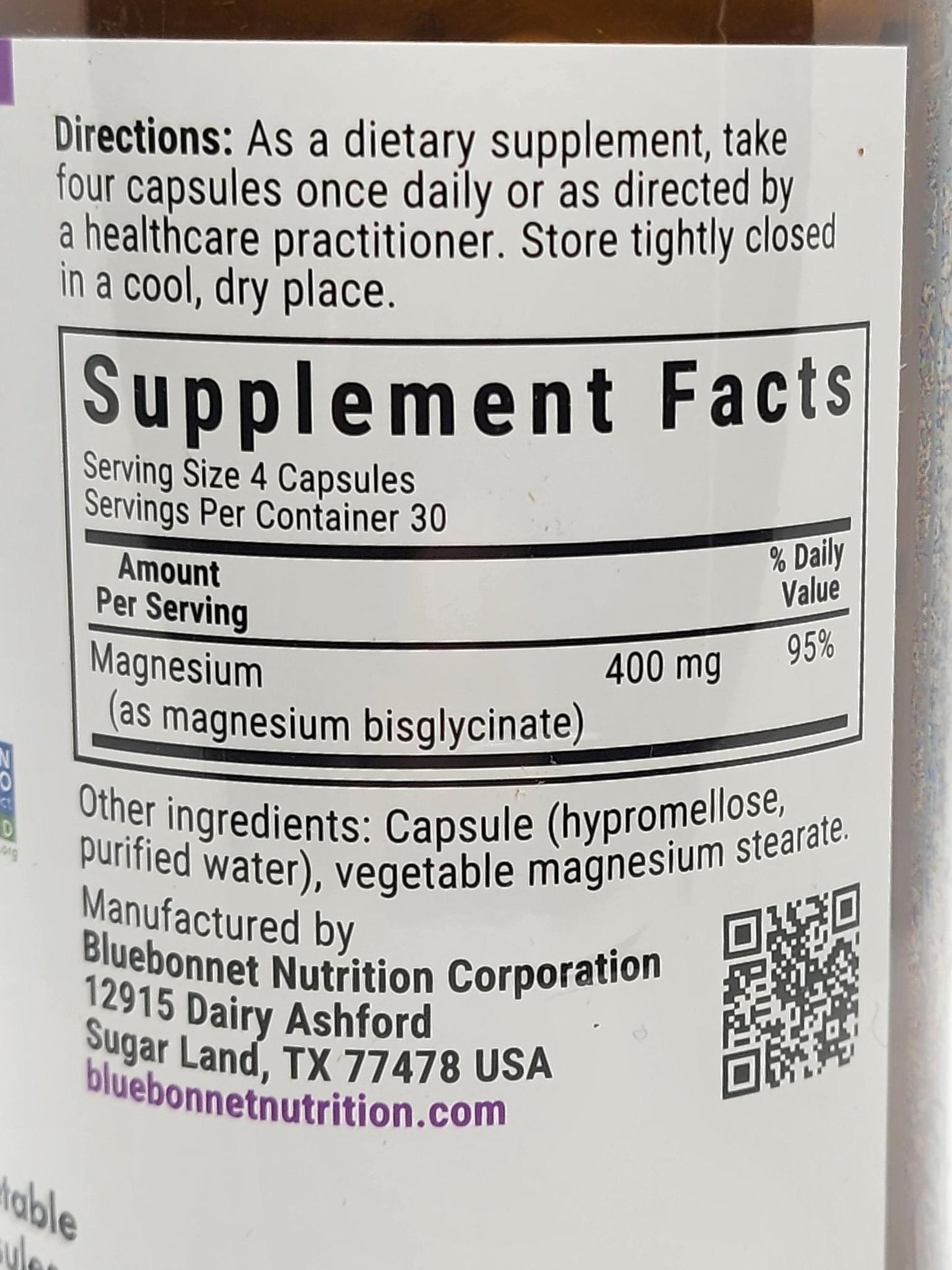 Bluebonnet Magnesium Glycinate 120 Cap
