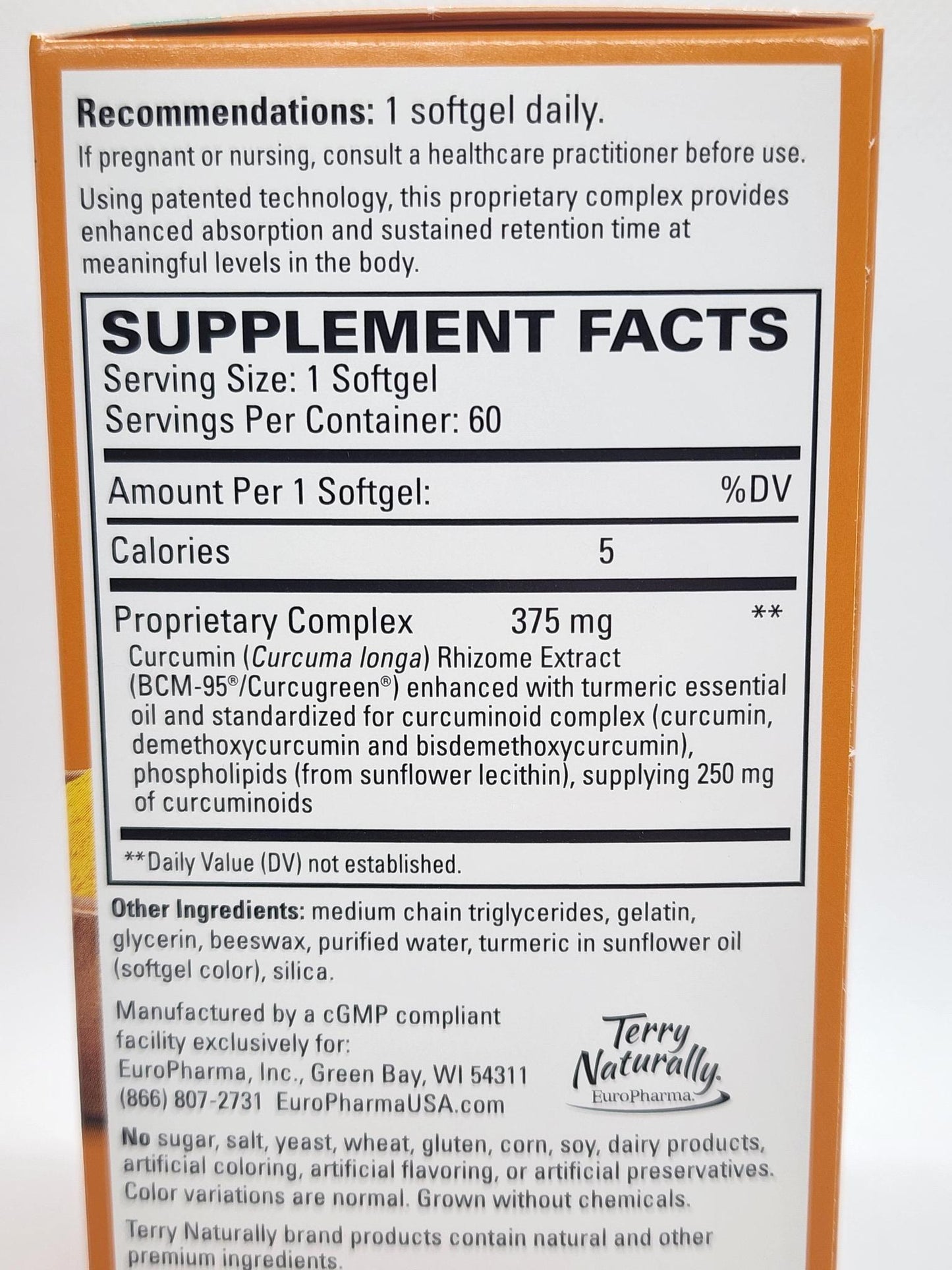 Terry Naturally CuraMed 375mg 60softgels