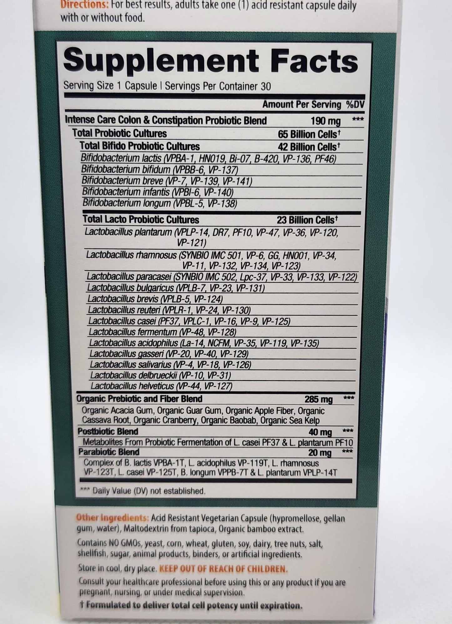 Vital Planet Intense Care Colon + Constipation, 30vcaps