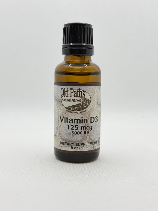 Old Paths Vitamin D3 125mcg (5000 IU) No Flavor (MCT Oil) 1oz