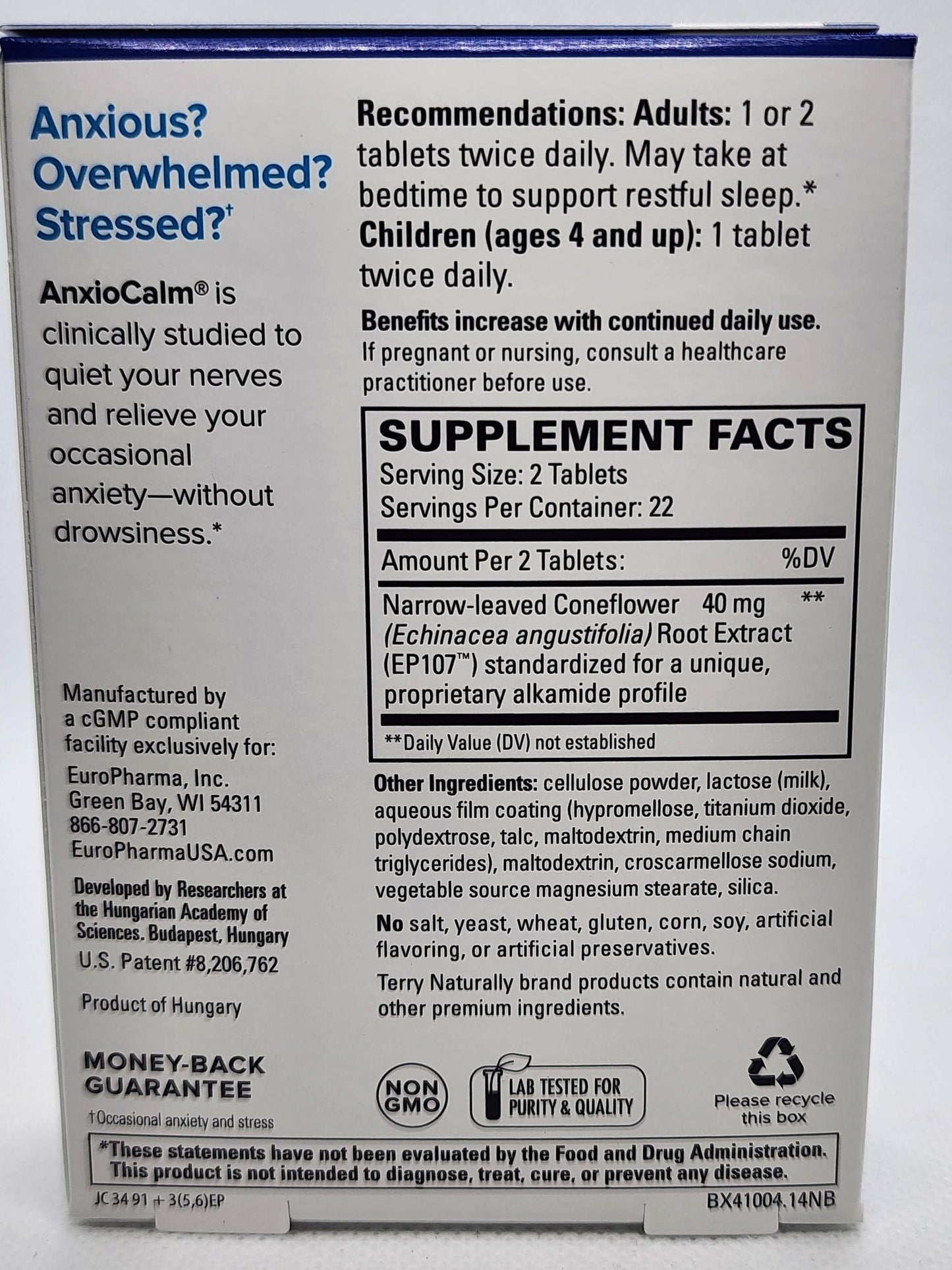 Terry Naturally AnxioCalm 45 tablets