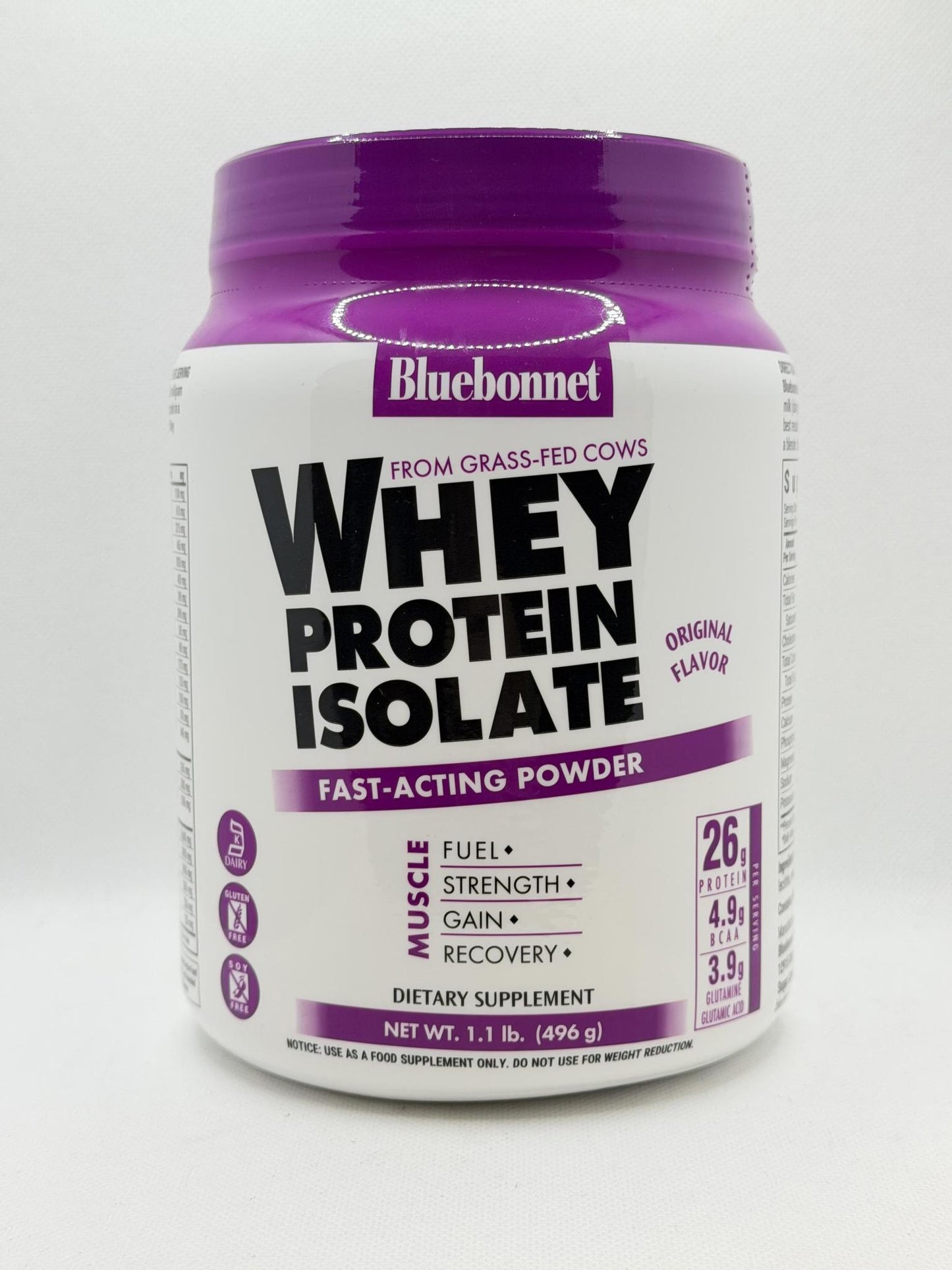 Bluebonnet Whey Protein Isolate Fast-Acting Powder 1.1lb