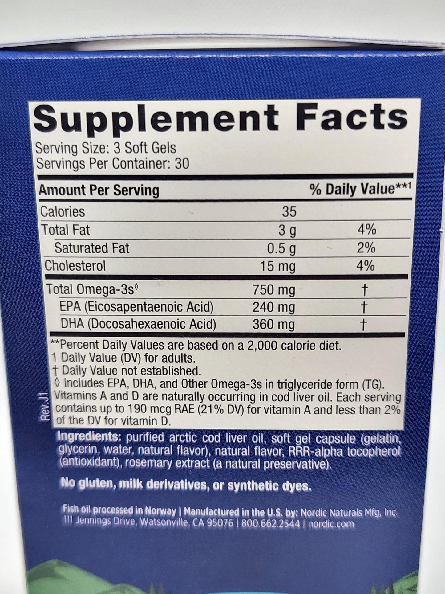 Nordic Naturals Cod Liver Oil, Lemon Caps 90ct